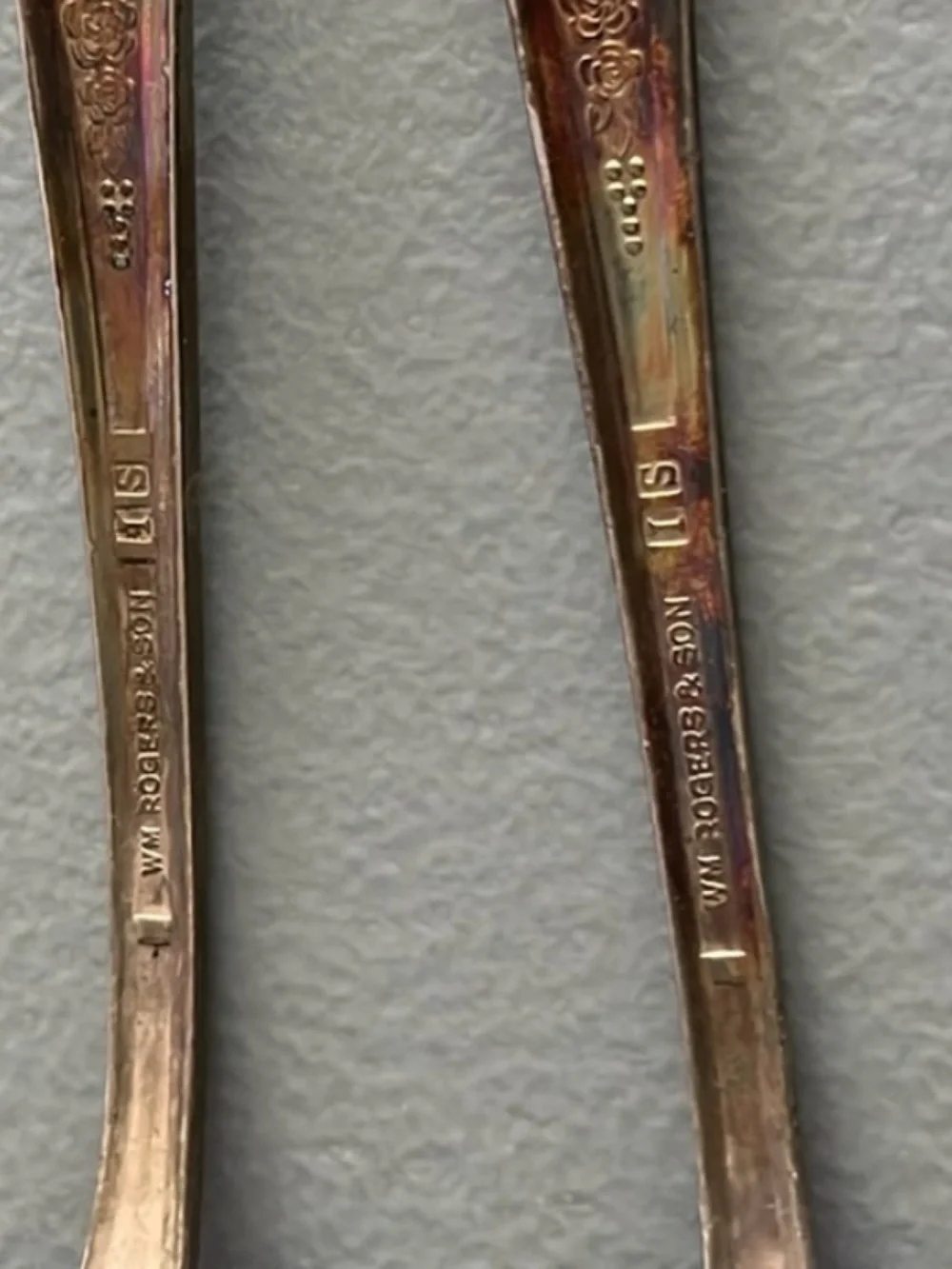 Replacement Wm Rogers “Priscilla” Roses Silver Dining Spoons, Pair
